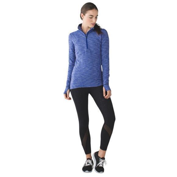 Lululemon Kanto Catch Me 1/2 Zip Heathered Sapphire Blue Size 8 - Picture 16 of 16